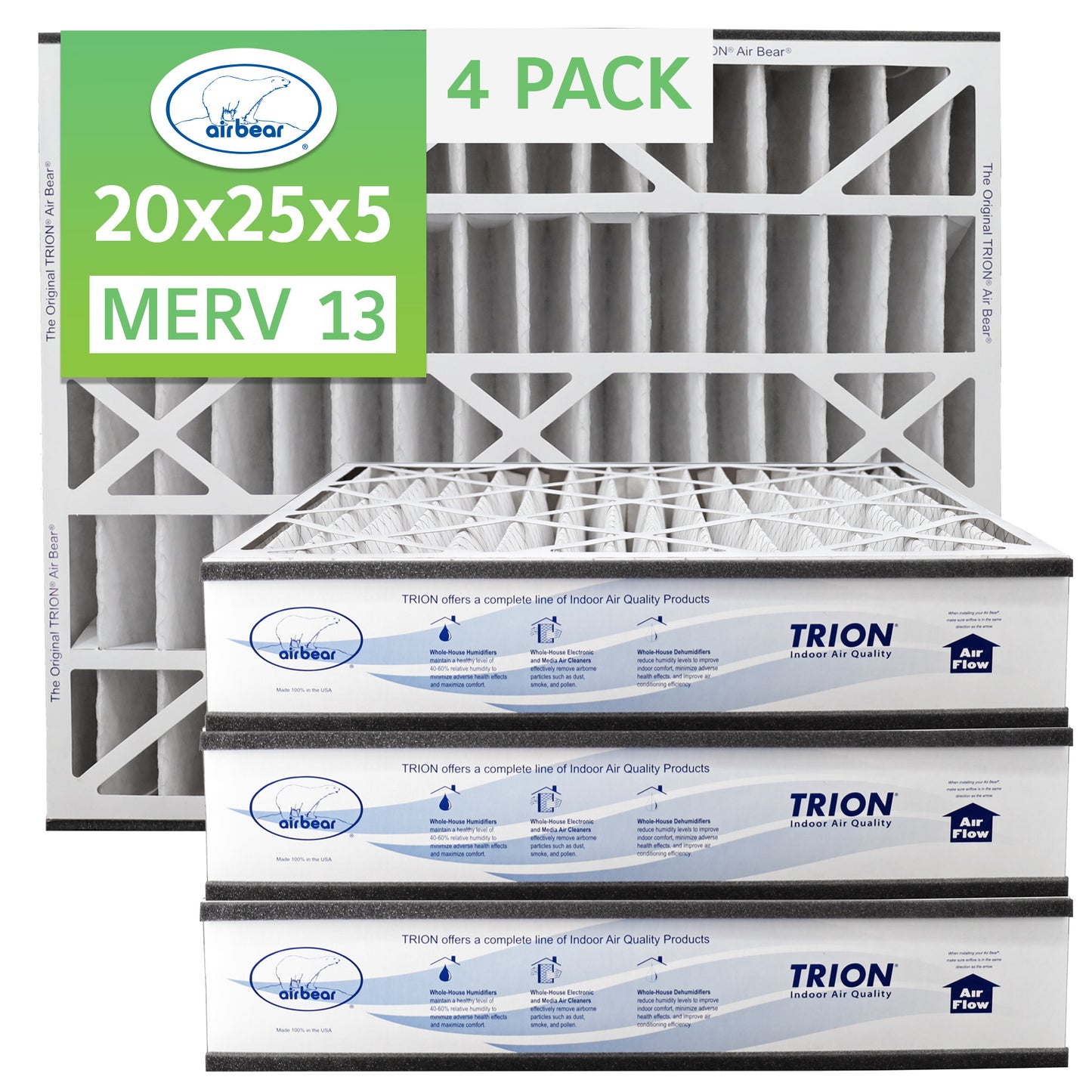 Air Bear 20x25x5 Pleated Air Filters