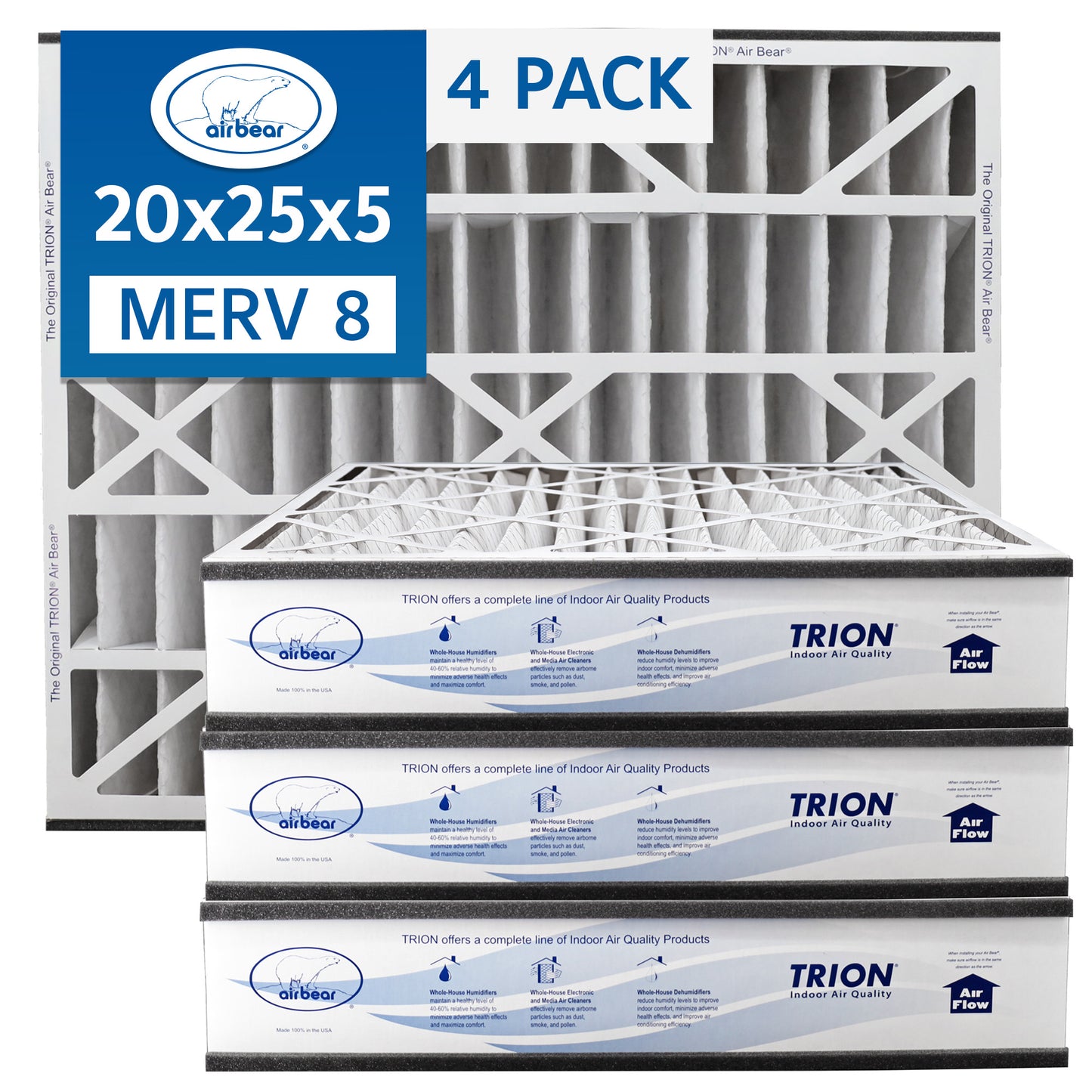 Air Bear 20x25x5 Pleated Air Filters