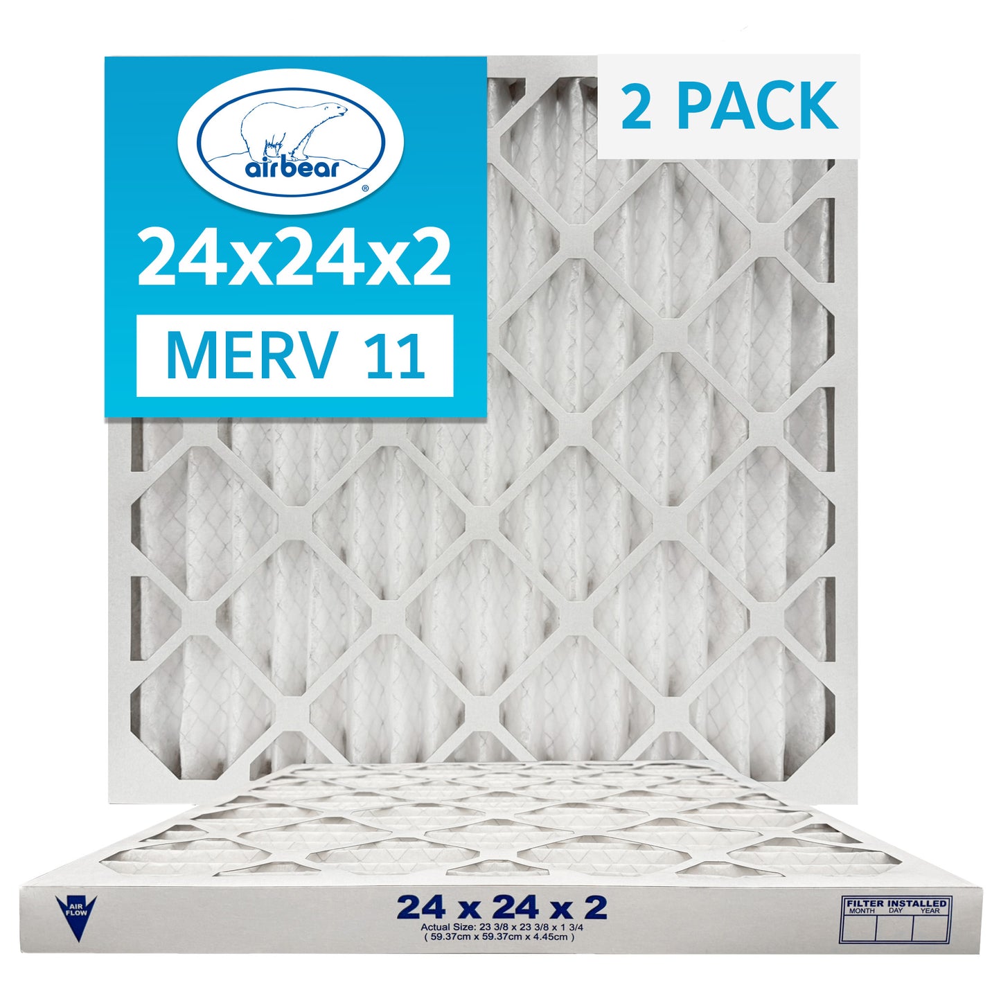 Air Bear 24x24x2 Pleated Air Filter 2-Pack