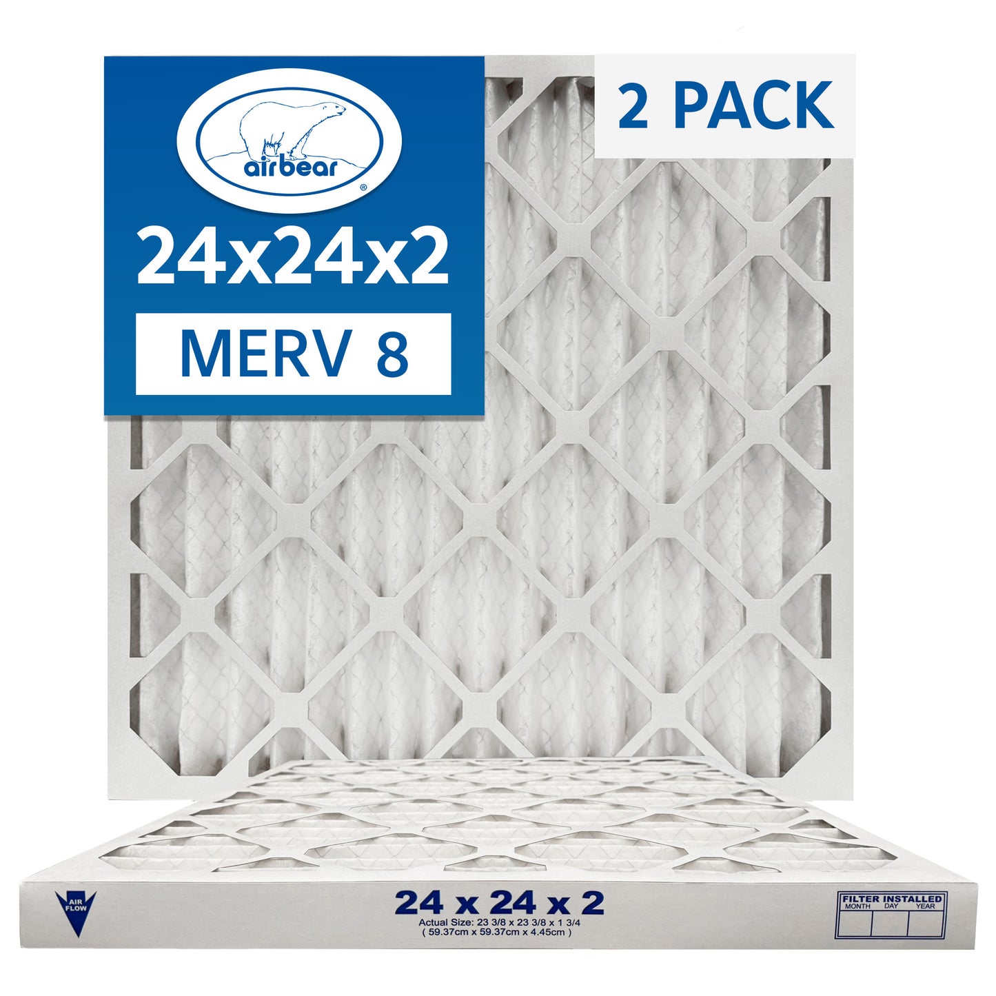 Air Bear 24x24x2 Pleated Air Filter 2-Pack