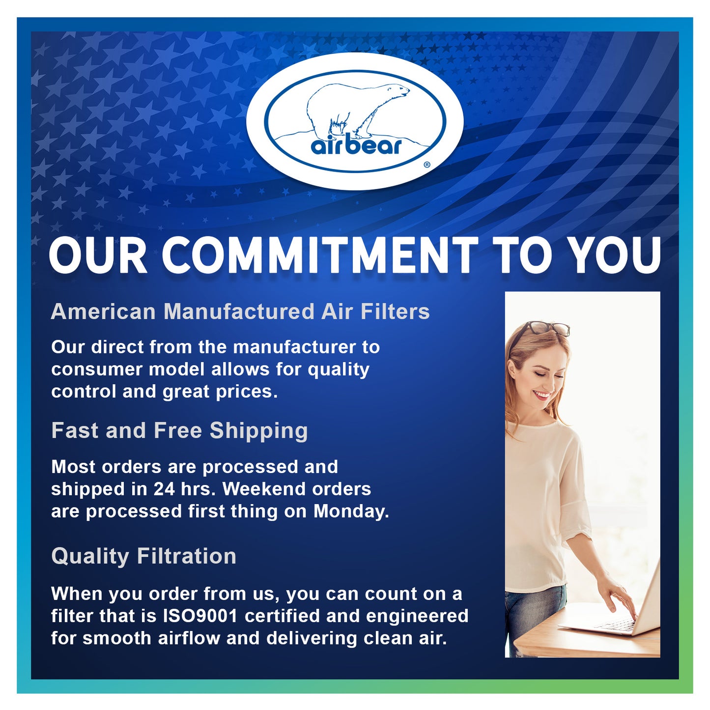 Air Bear 16x25x2 Pleated Air Filter